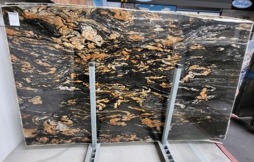 Suministro planchas pulidas 0.8 cm en granito natural BLACK VULCON GX26537. Detalle imagen fotografías 